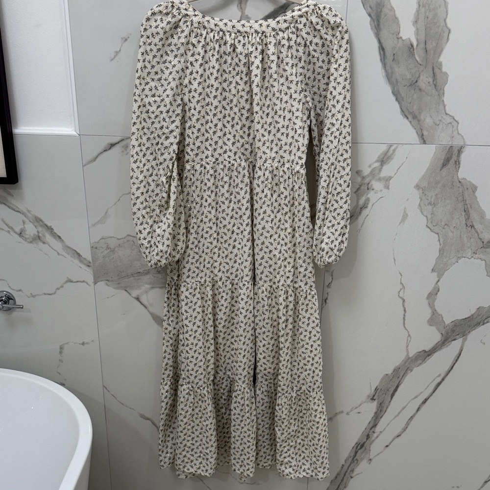 Old Navy Cream Floral Long Sleeve Dress - Picture 6 of 8